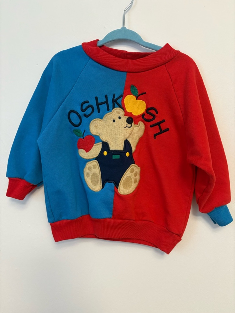 OshKosh B'gosh Red & Blue Bear Appliqué Sweatshirt
